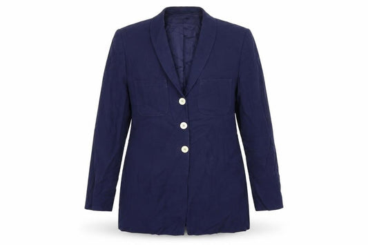 Front view of Apriori women’s blue jacket blazer, size UK 12