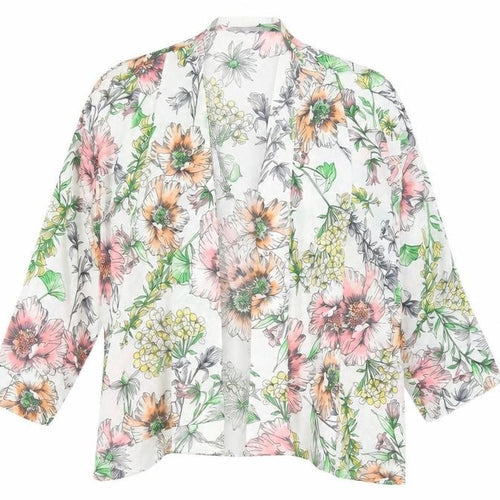 Dorothy Perkins Womens White Floral  Kimono  Size 8