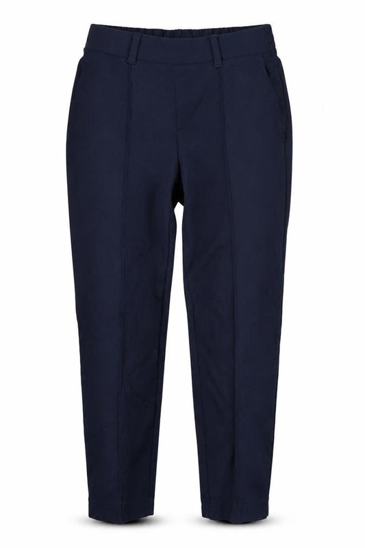 Front view of Lands' End women’s blue trousers, size UK 4, 21.5-inch leg
