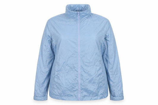 Front view of NEUVILLE women’s blue jacket, size UK 18