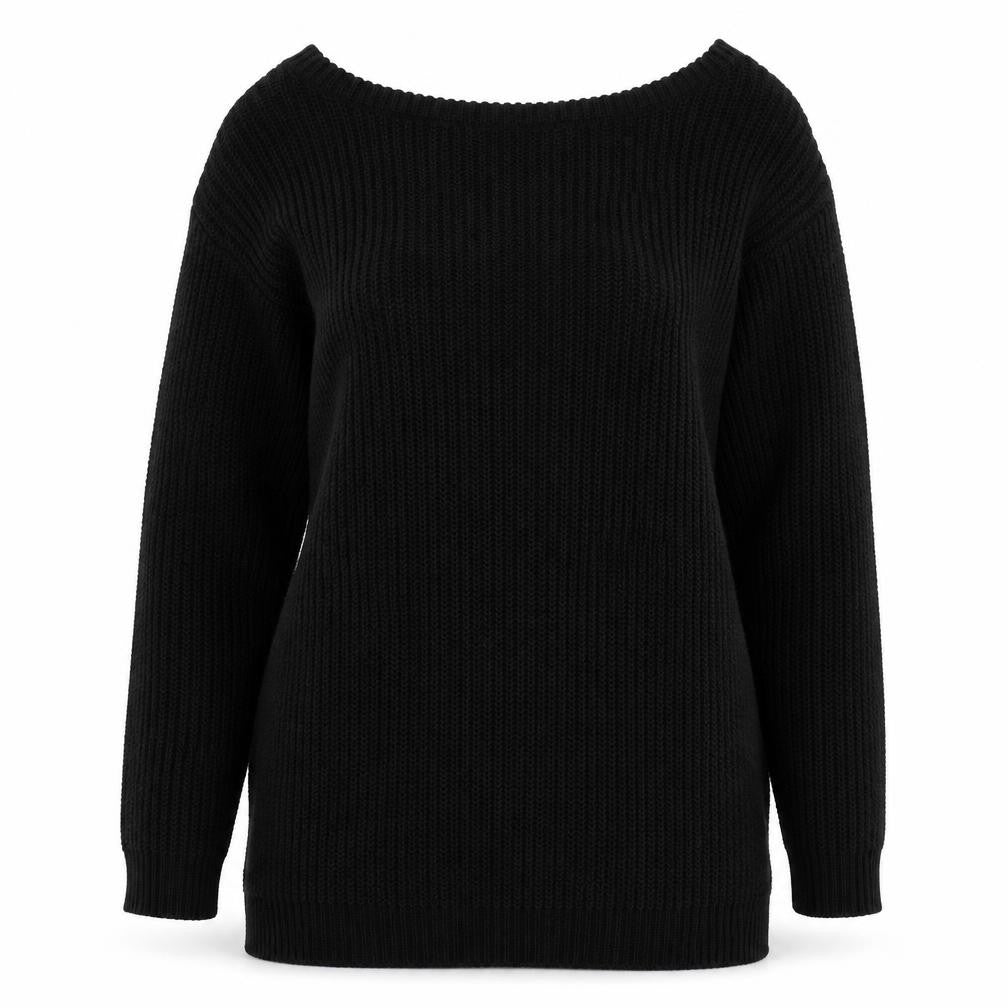 Front view of Missguided women’s black jumper, size S