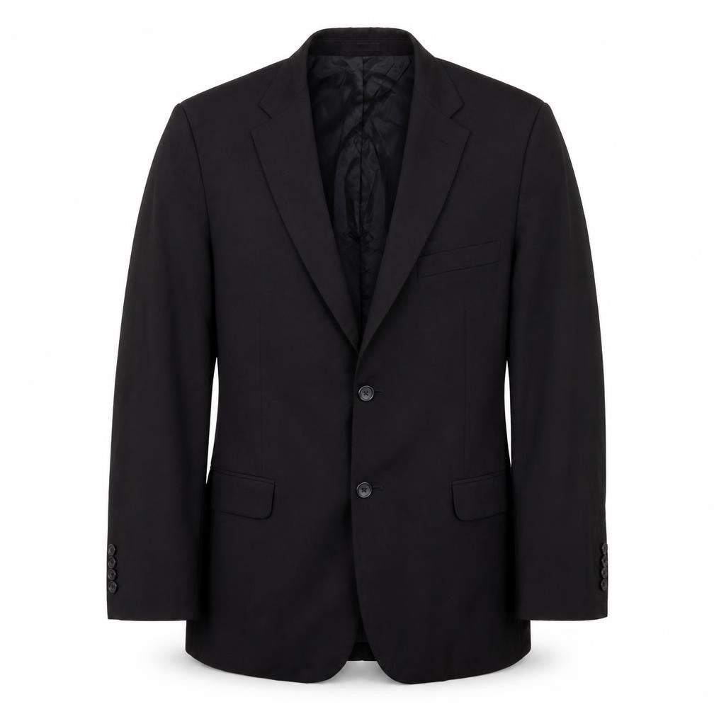 Front view of Pronto Uomo men’s black jacket blazer, size 42