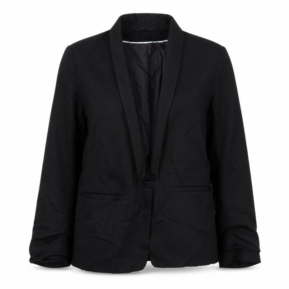 Front view of Miss Selfridge women’s black jacket blazer, size UK 8