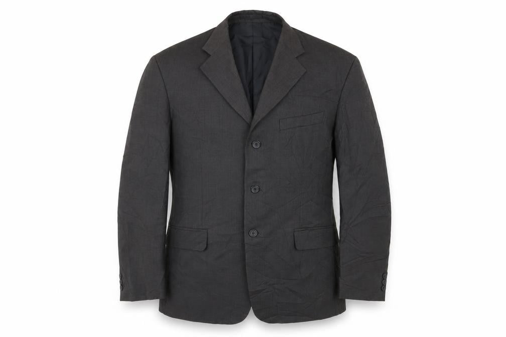 Front view of savatini men’s grey jacket blazer, size 40