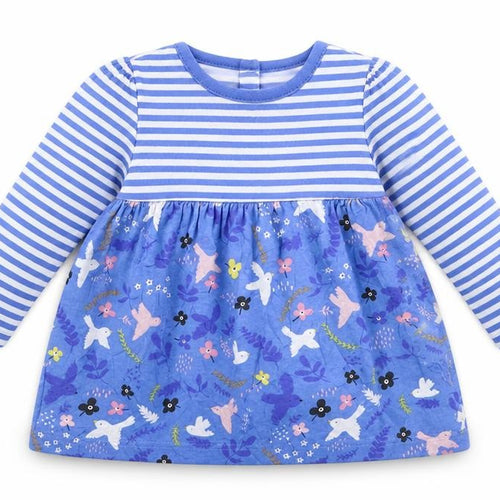 John Lewis Girls Blue Striped  Fit & Flare  Size 0-3 Months