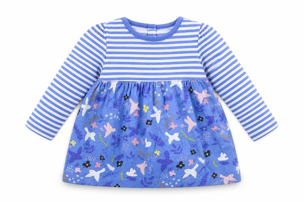 John Lewis Girls Blue Striped  Fit & Flare  Size 0-3 Months