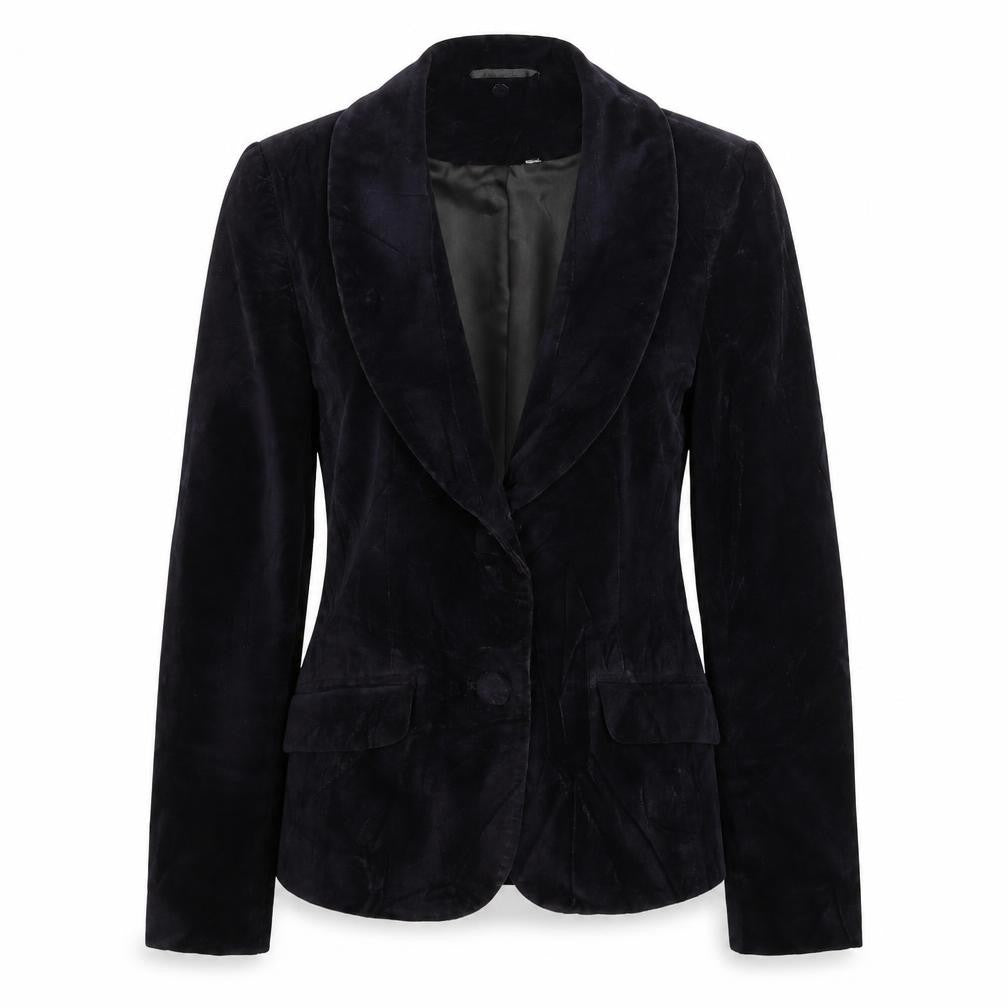 Front view of Preworn women’s black jacket blazer, size UK 10