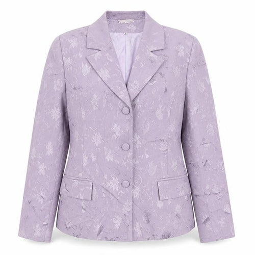Preworn Womens Purple Floral  Jacket Suit Jacket Size 10