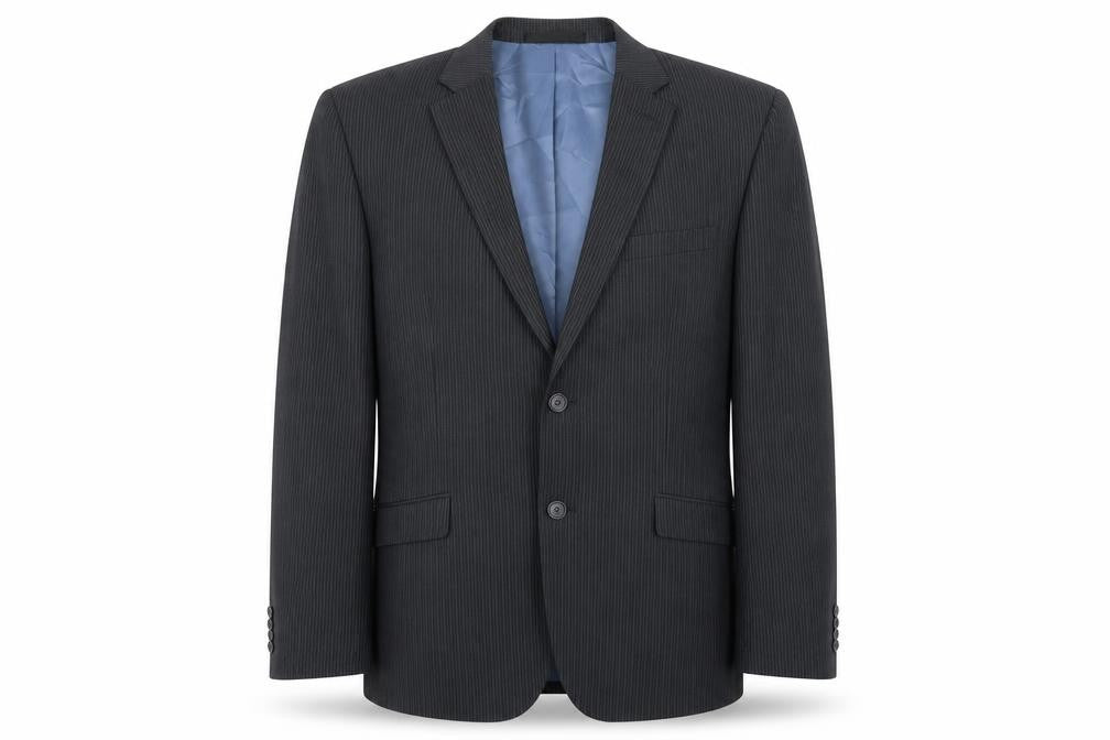 butler&webb Mens Blue Striped  Jacket Suit Jacket Size 42  - short length
