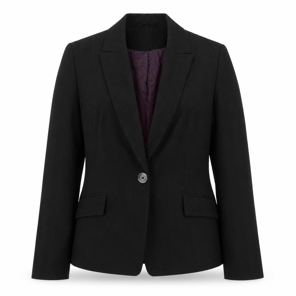 Principles Womens Black Striped  Jacket Blazer Size 14