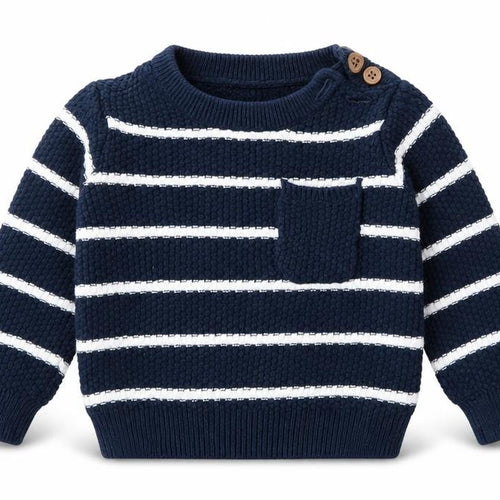 F&F Baby Blue Striped  Pullover Jumper Size 0-3 Months