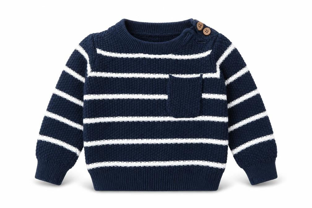 F&F Baby Blue Striped  Pullover Jumper Size 0-3 Months