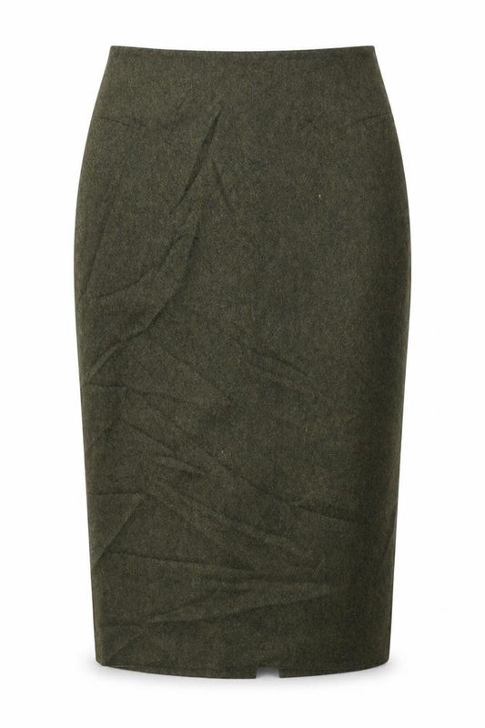 Front view of call of the wind women’s green bandage skirt, size UK 12