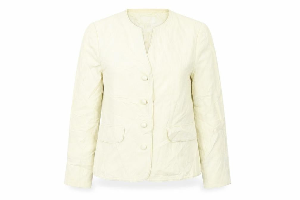 Front view of Country Casuals women’s ivory jacket blazer, size UK 10