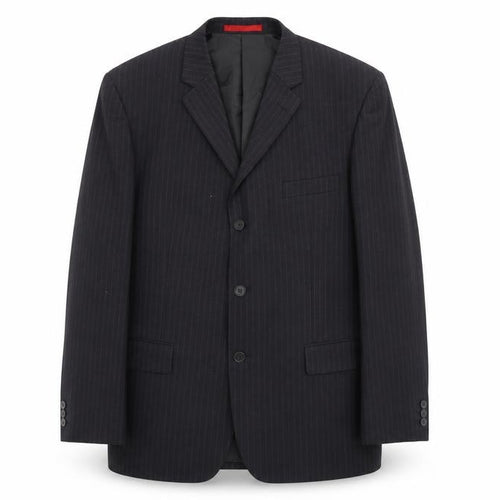 Burton Mens Black Striped  Jacket Suit Jacket Size 42