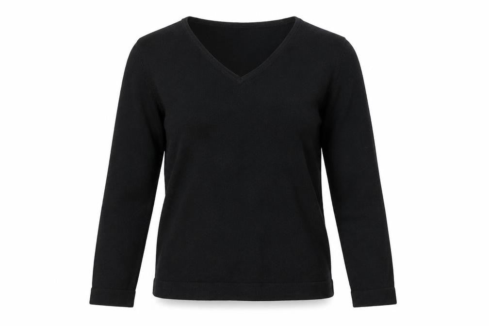 Front view of La Vie women’s black jumper, size UK 10