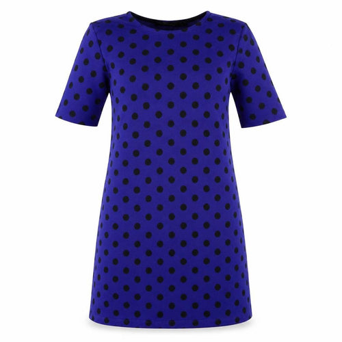 Ofelia Womens Blue Polka Dot  Jumper Dress  Size M