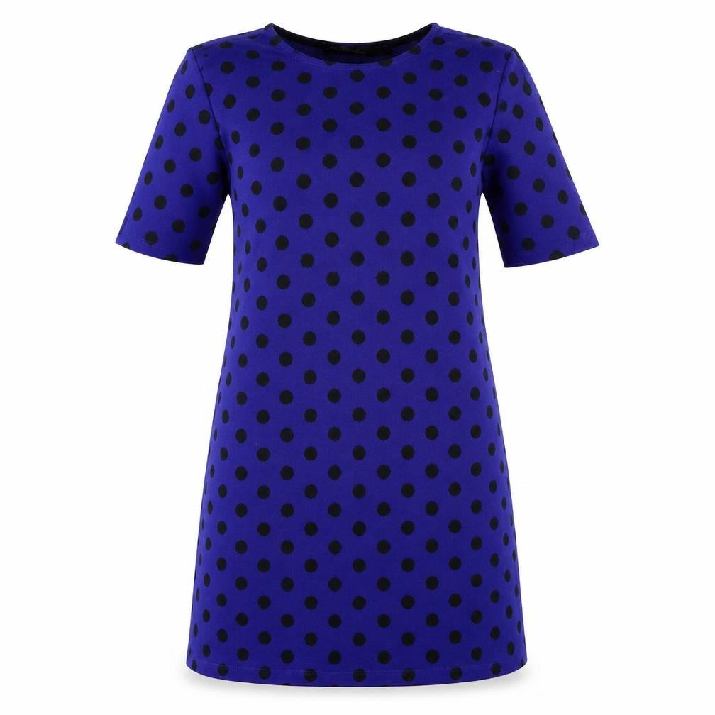 Ofelia Womens Blue Polka Dot  Jumper Dress  Size M