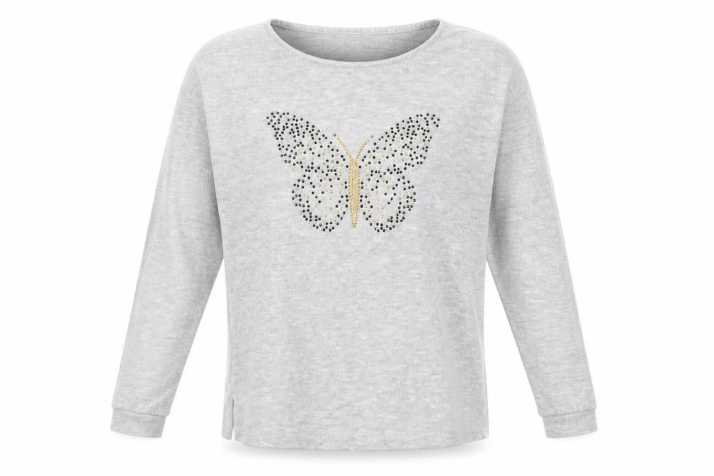 Front view of Tu women’s grey jumper, size UK 8