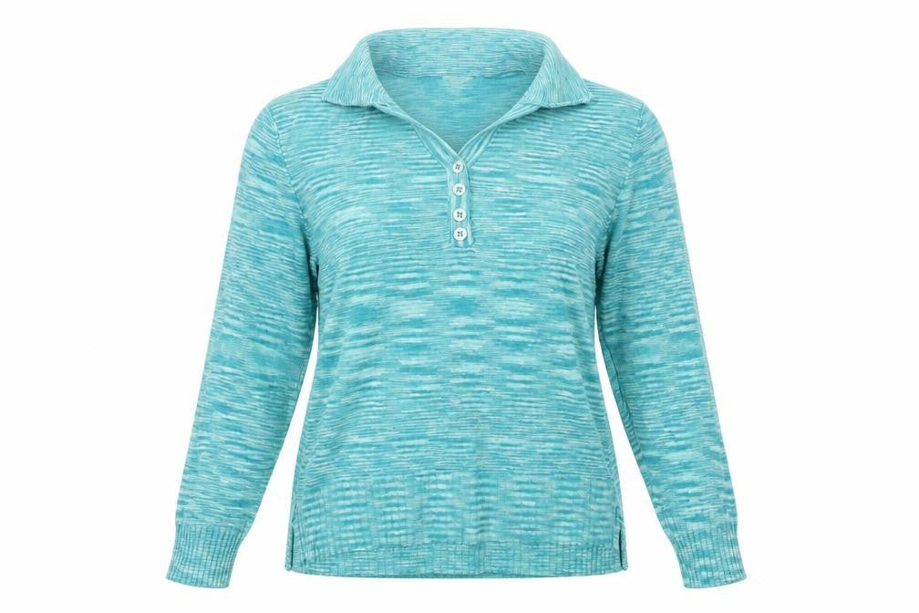 Front view of Klass women’s blue striped jumper, size S