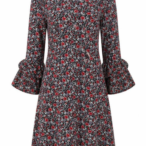 Papaya Womens Black Floral  Fit & Flare  Size S