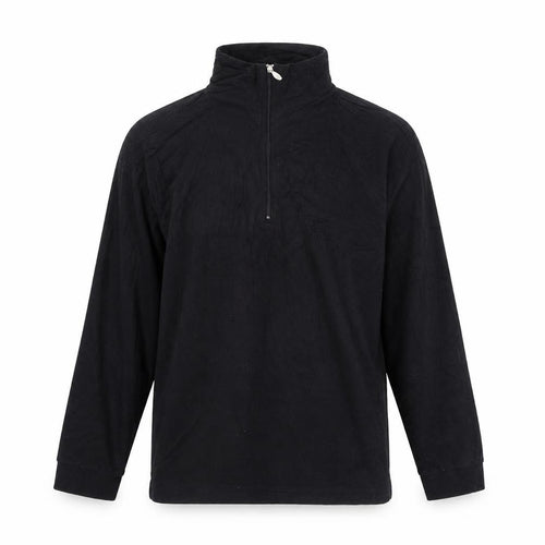 Preworn Boys Black  Fleece Henley Jumper Size XL