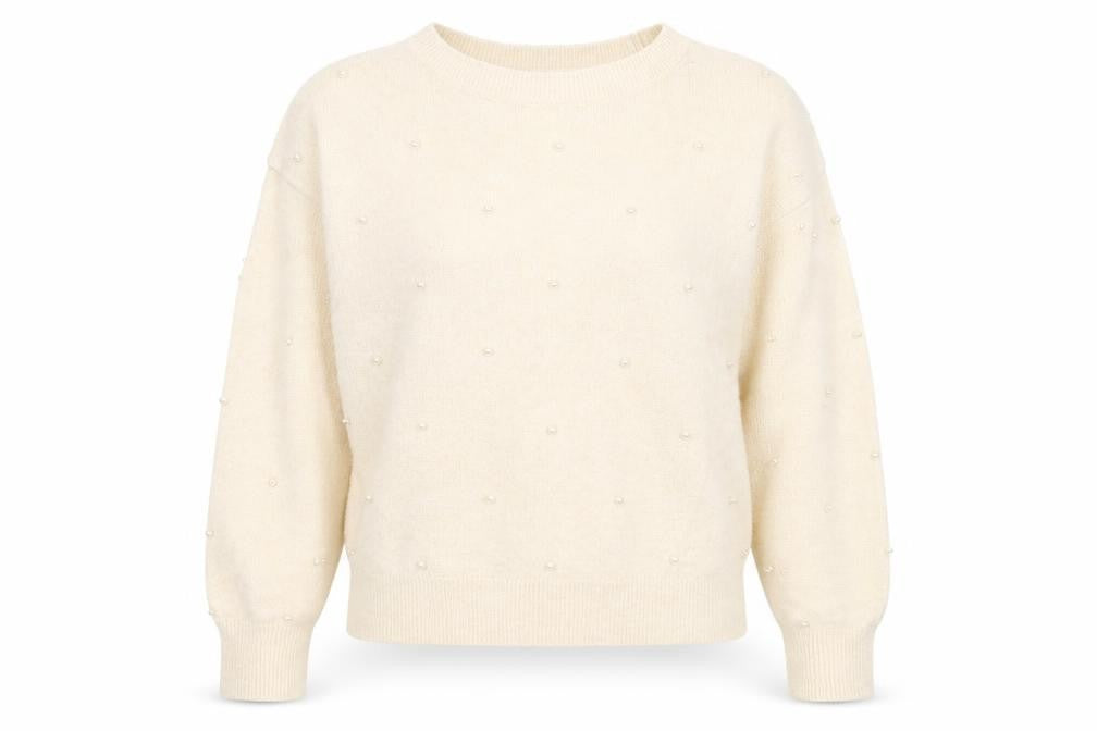 Front view of H&M women’s ivory jumper, size S