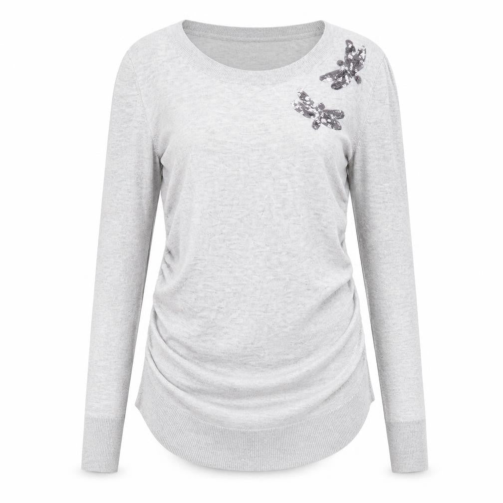 Front view of H&M women’s grey jumper, size M