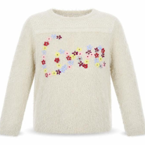ASOS Womens Beige Floral Knit Pullover Jumper Size 10