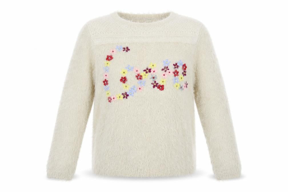 ASOS Womens Beige Floral Knit Pullover Jumper Size 10