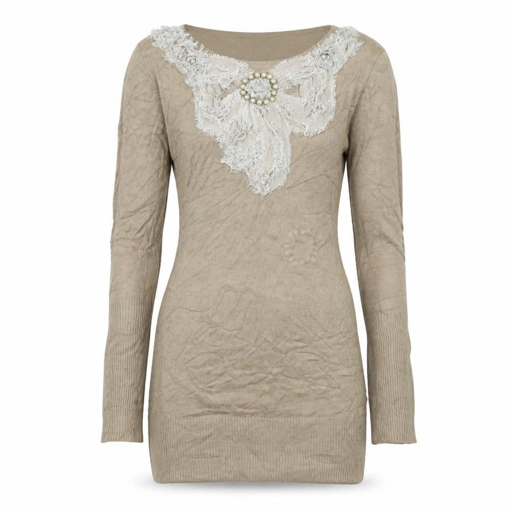 Front view of Tu women’s beige jumper, size S