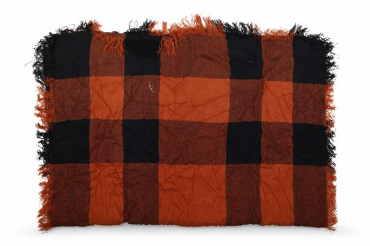Front view of Preworn women’s brown check shawl/wrap