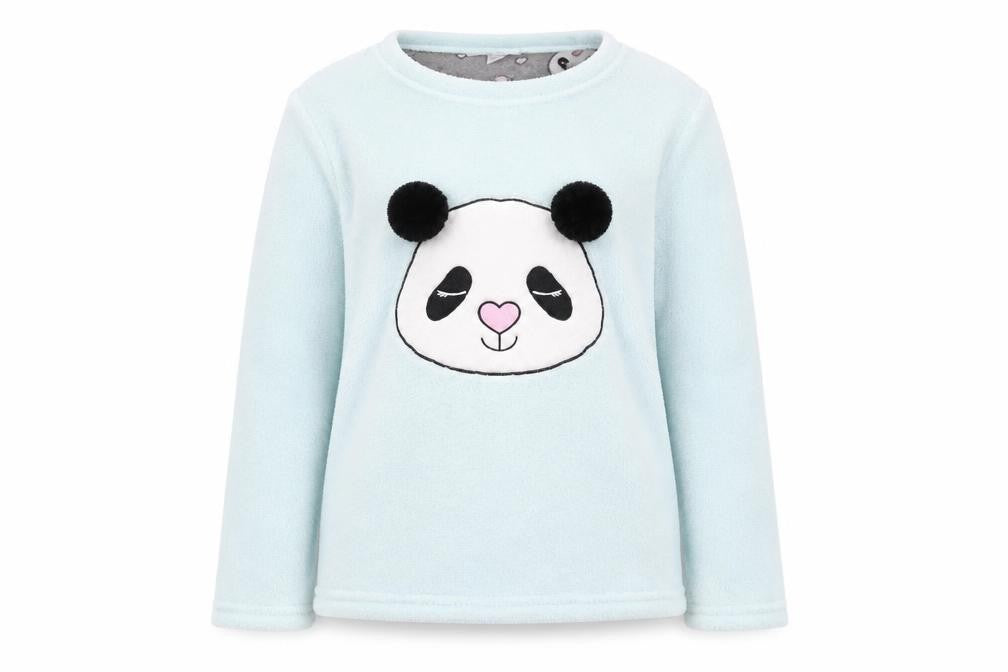 Front view of Primark women’s blue jumper, size S, - panda