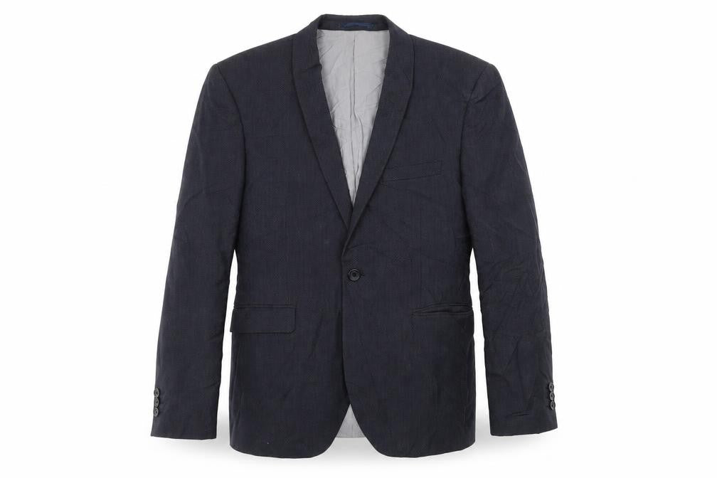Front view of Next men’s blue jacket suit jacket, size 40