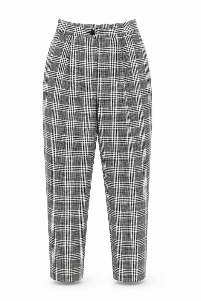 Divided Womens Black Herringbone  Trousers  Size 6 L25 in - Elastic Waist