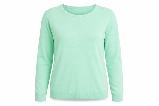 Front view of BHS women’s green basic blouse, size UK 12