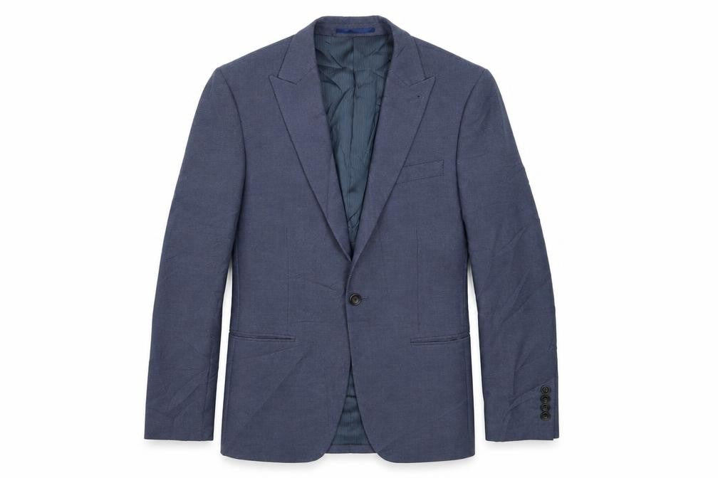 Front view of NEXT women’s blue jacket, size UK 36