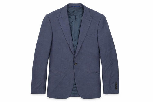 Front view of NEXT women’s blue jacket, size UK 36