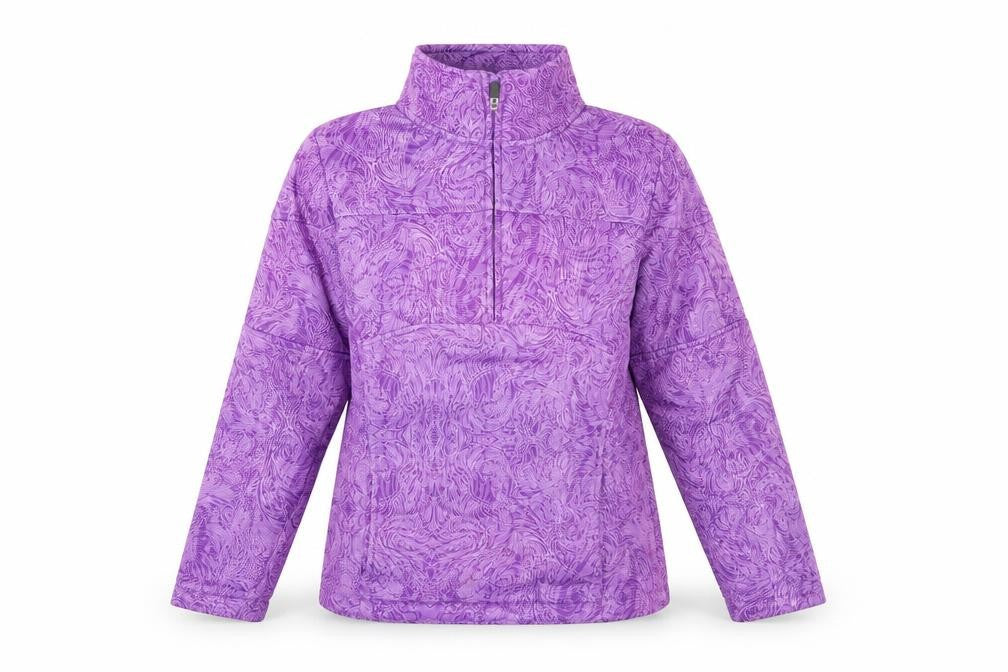 Front view of Cascade women’s purple jacket, size M, - g