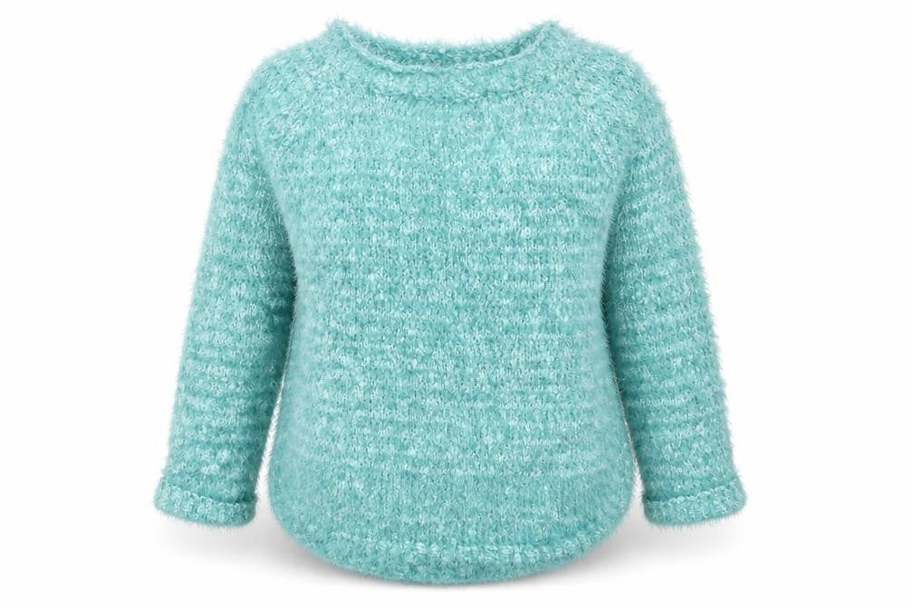 Front view of b&m women’s green jumper, size S