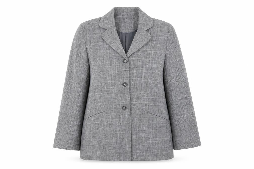 Front view of Preworn women’s green jacket, size UK 14