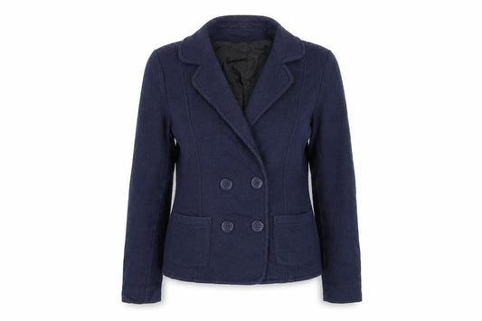 Front view of Divided women’s blue jacket, size UK 12