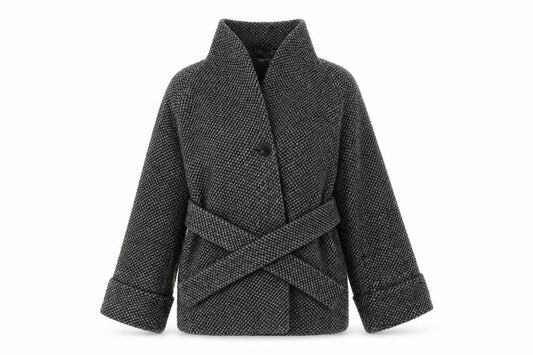 Front view of George women’s grey jacket coat, size UK 10