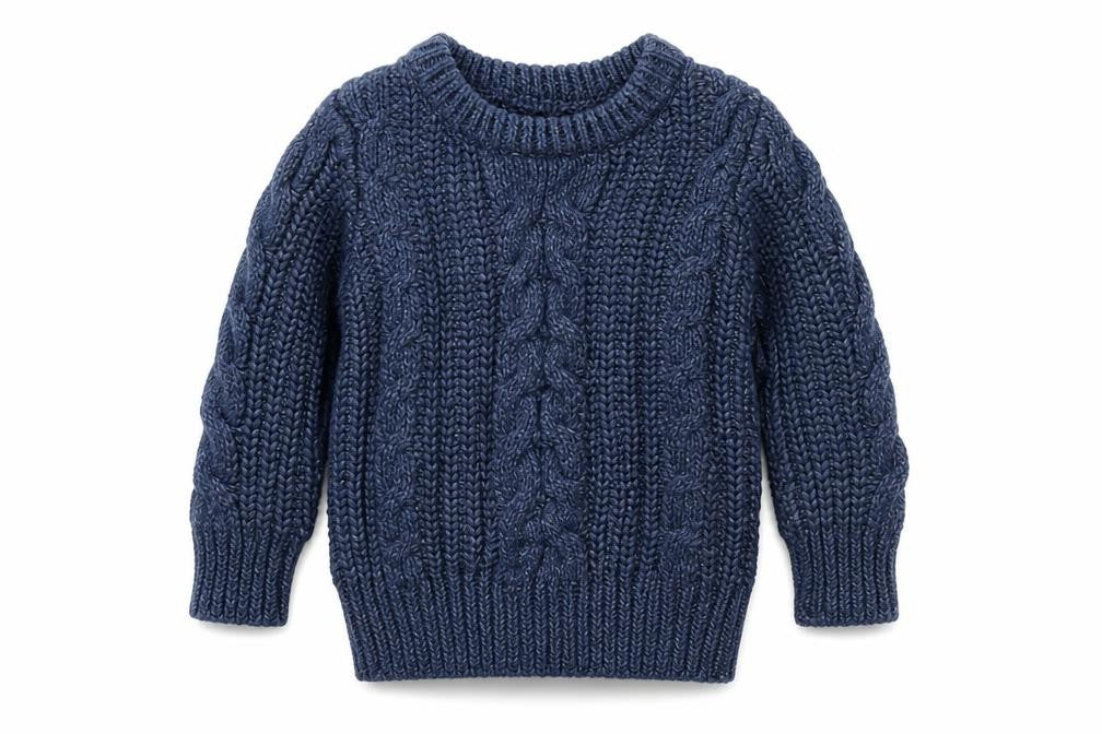Front view of Gap boys’ blue knit jumper, size 2, years