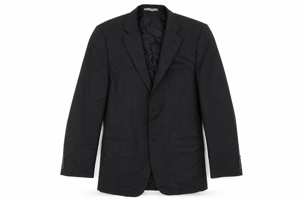 Front view of Taylor & Wright men’s black striped jacket suit jacket, size 38