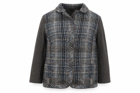Front view of Frank Walder women’s multicoloured jacket, size UK 20