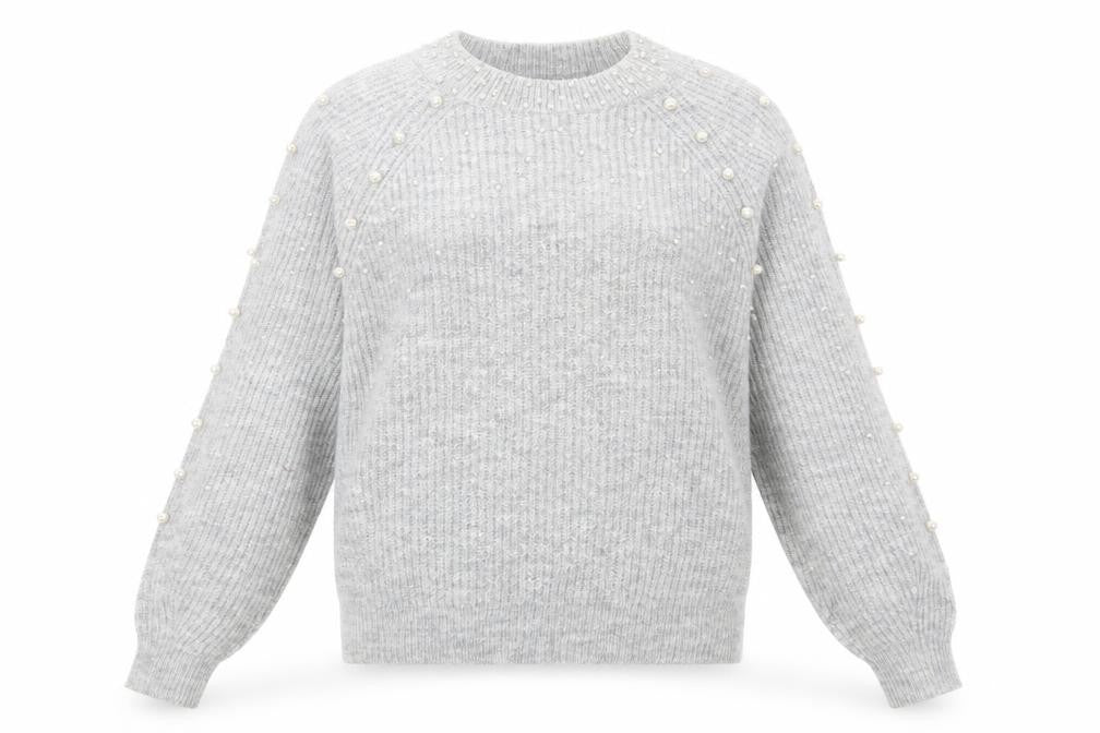 Front view of Papaya women’s grey jumper, size S