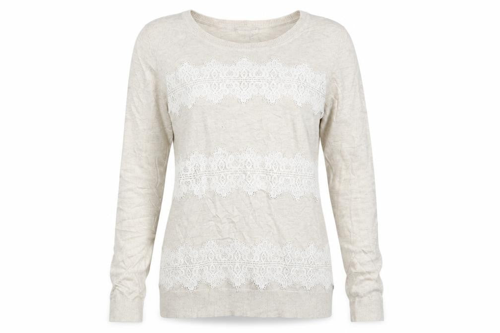 Front view of Red Herring women’s ivory pullover sweatshirt, size UK 8