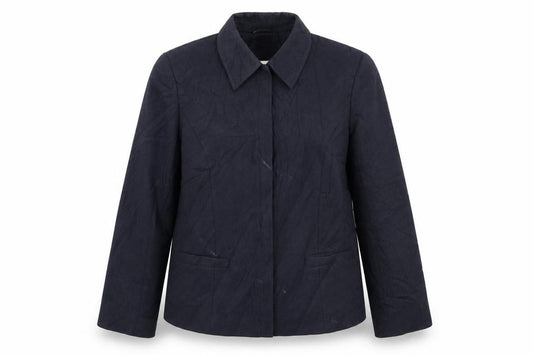 Front view of Next women’s blue jacket, size UK 12