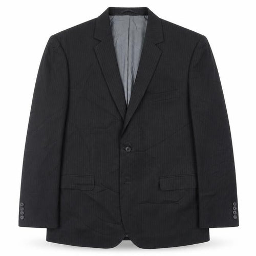 F&F Mens Black Striped  Jacket Suit Jacket Size 42